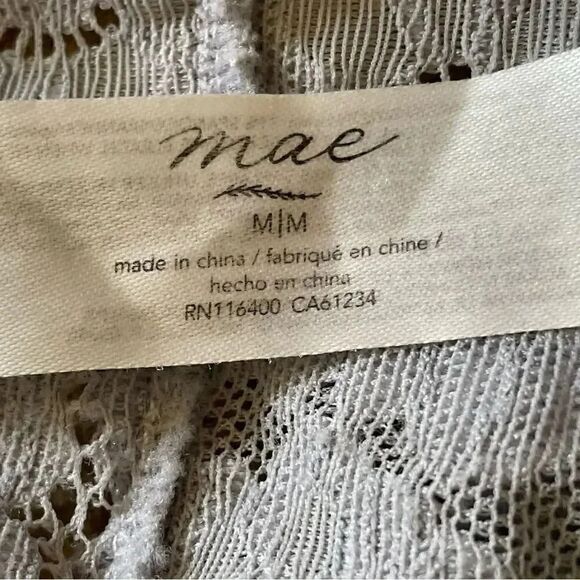 Mae Blue Embroidered Lace Paded Sporty Intimates Bralette Sport Bra SZ M - Picture 7 of 9